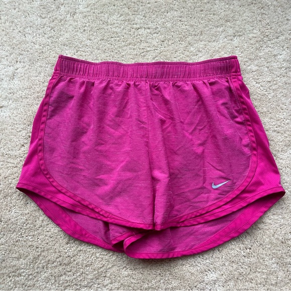 Nike Women's Pink Tempo Dri-Fit Running Shorts w/ Lining - Sz M - VGUC - Picture 1 of 9